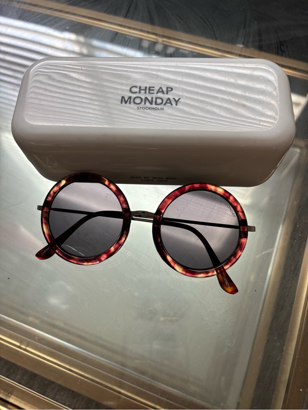 Cheap Monday Round Tortoiseshell Sunglasses - Red/Brown Frame